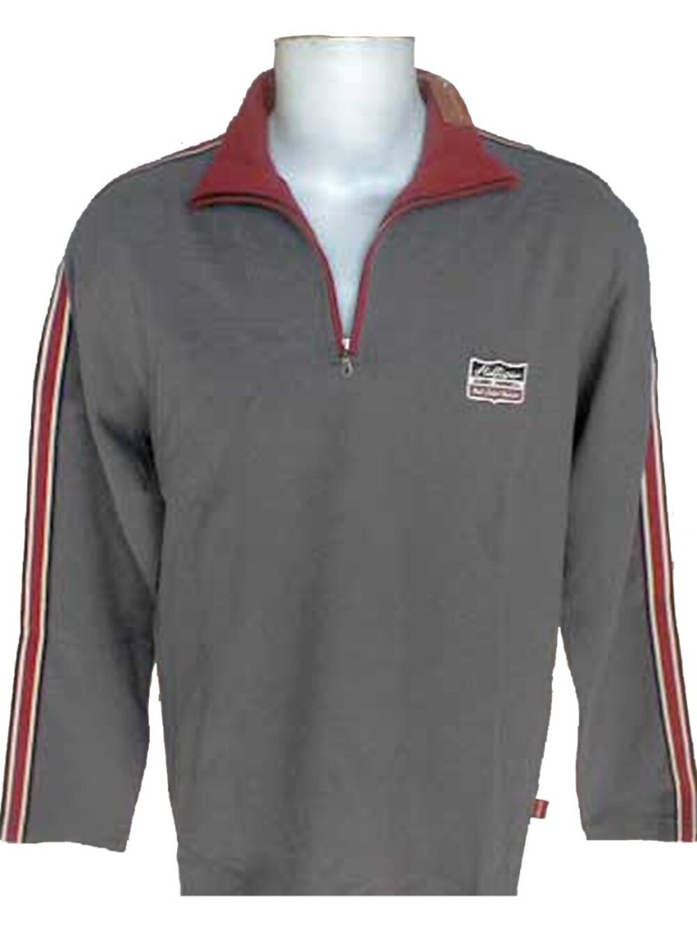 NEW Vintage Tommy Hilfiger Red Label Denim Sweatshirt! Gray Moto Style Zip Neck